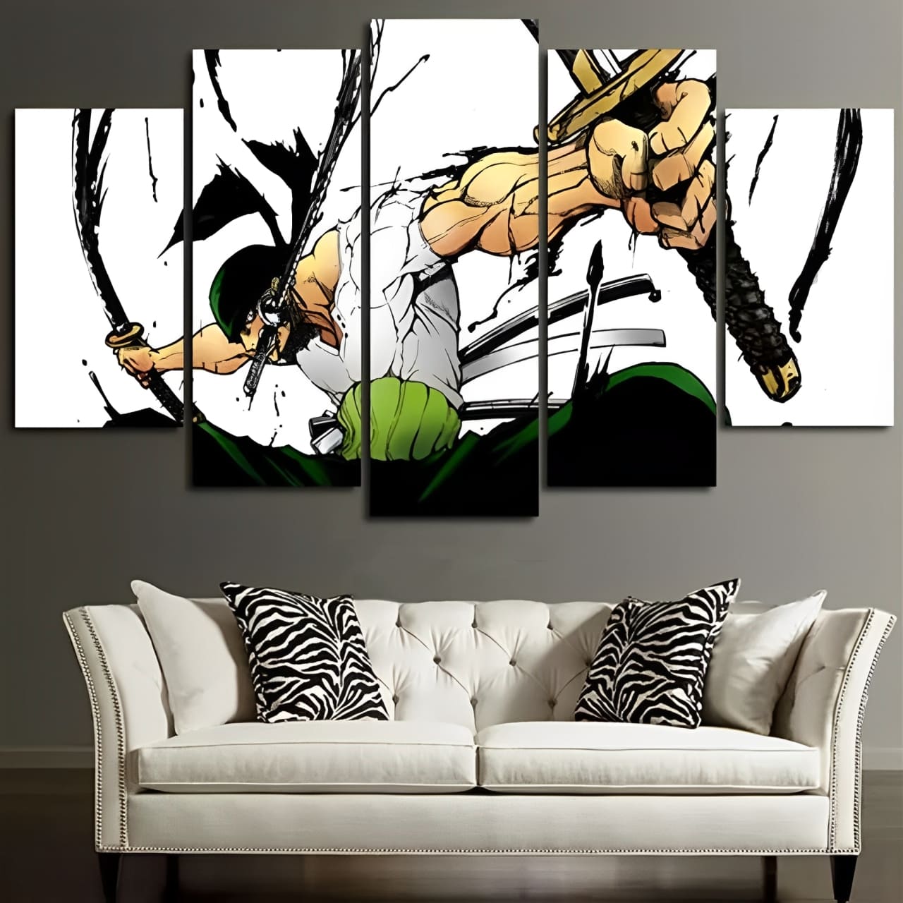 tableau toile one piece 5 parties roronoa zoro santoryu 2