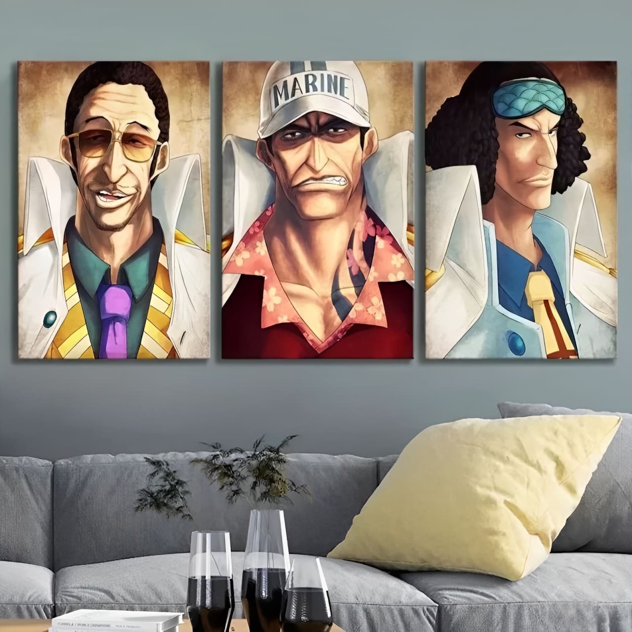 tableau toile one piece 3 parties amiraux marine 2