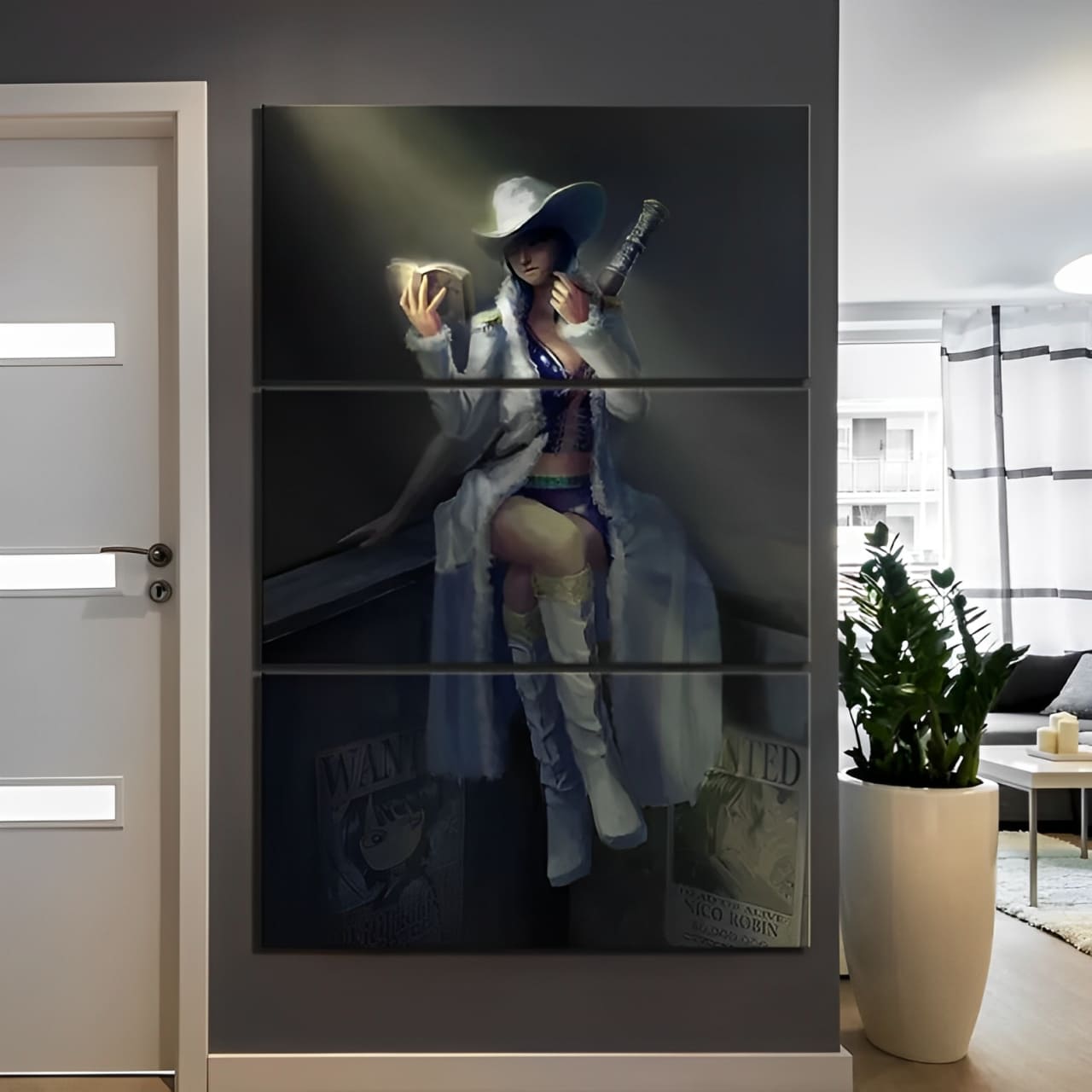 tableau toile one piece 3 parties nico robin beginning 2
