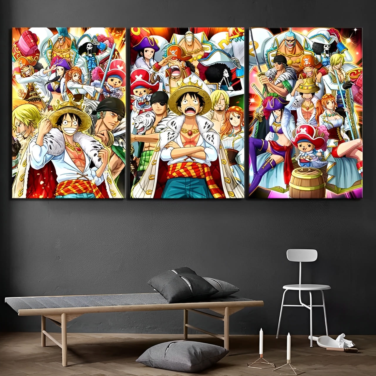 tableau toile one piece 3 parties roi pirates 1