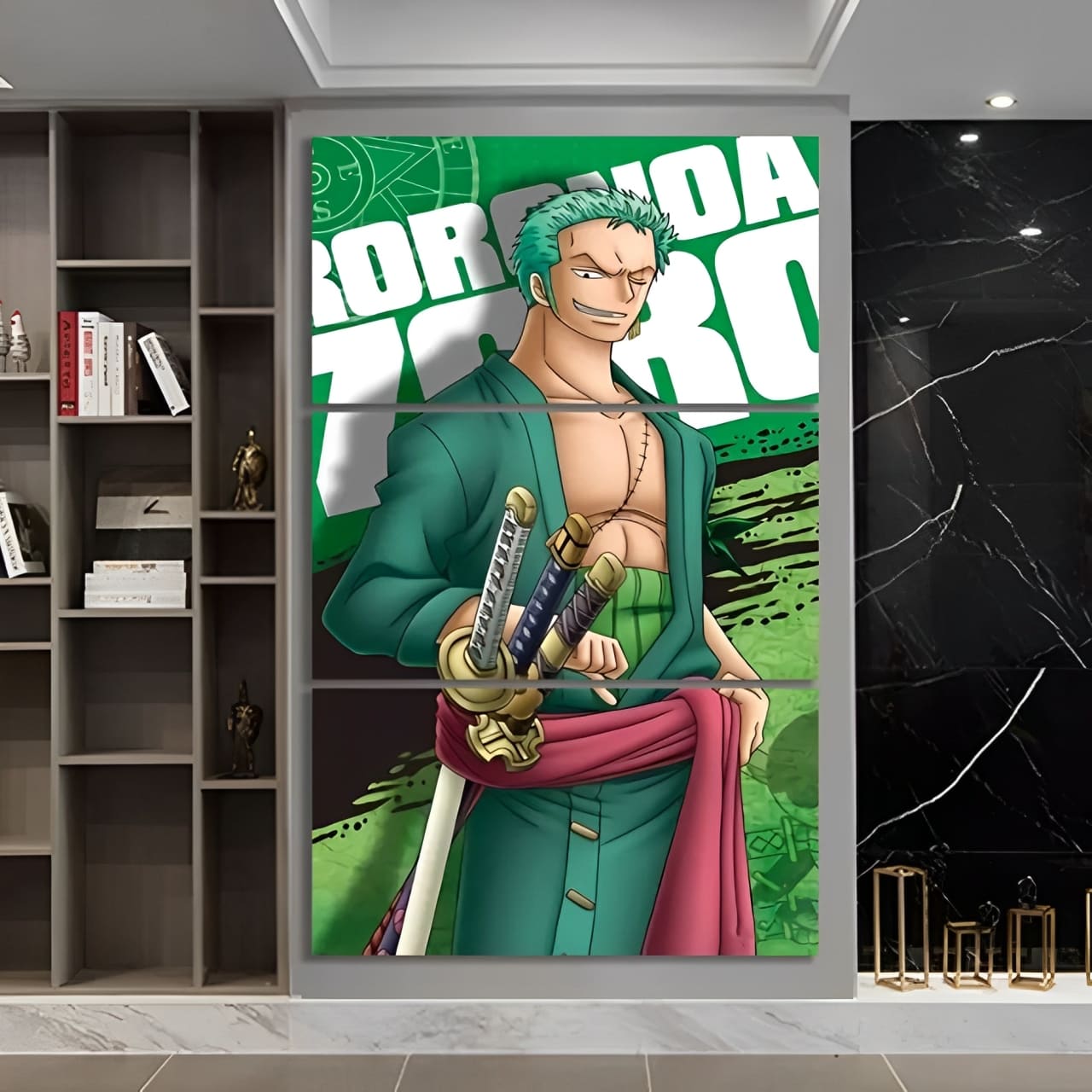 tableau toile one piece 3 parties roronoa zoro 2