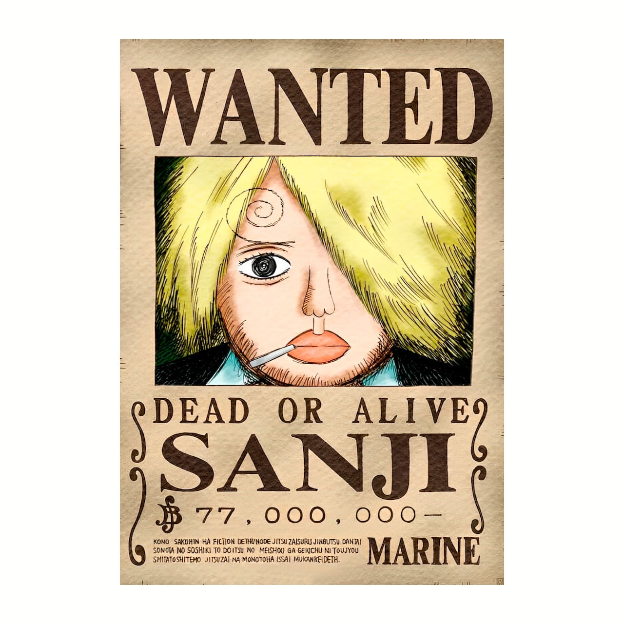 avis recherche one piece sanji enies lobby