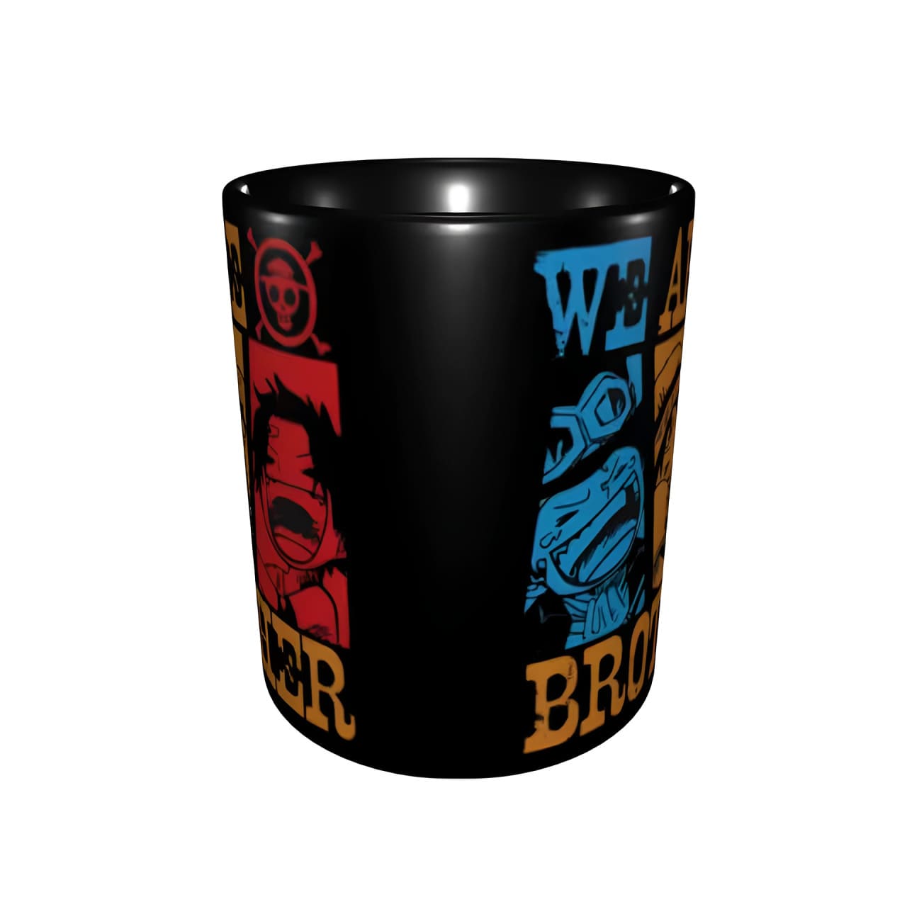 tasse one piece we are bother luffy ace sabo noir 3