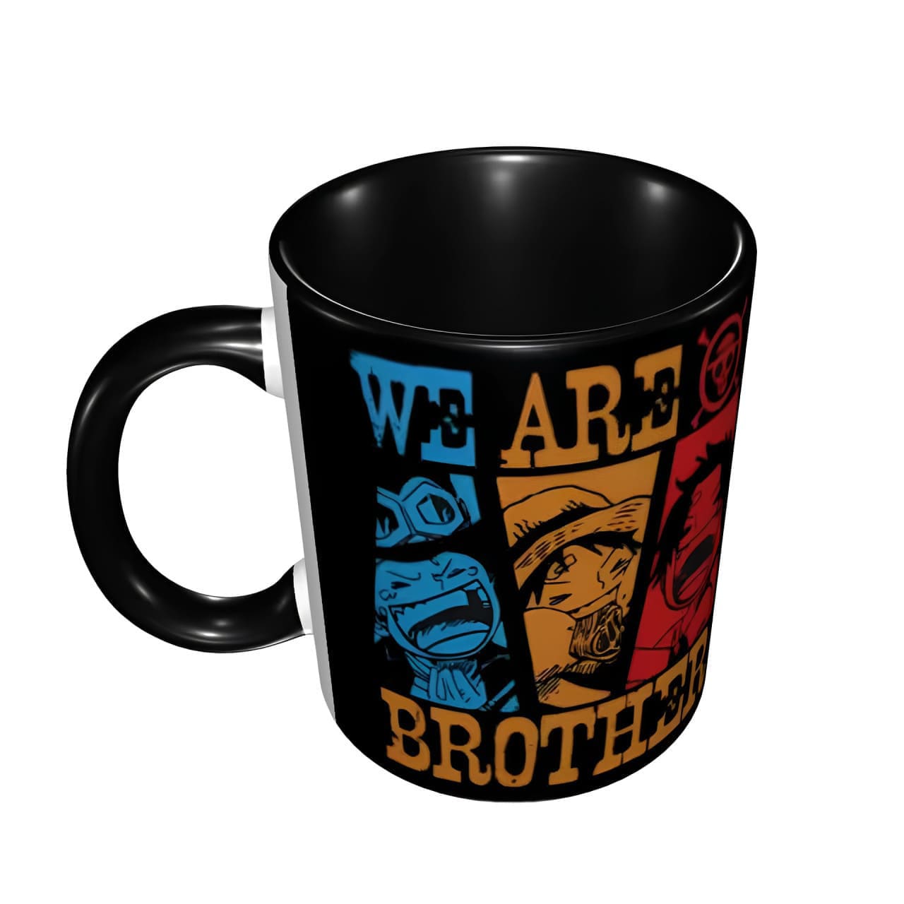 tasse one piece we are bother luffy ace sabo noir 1
