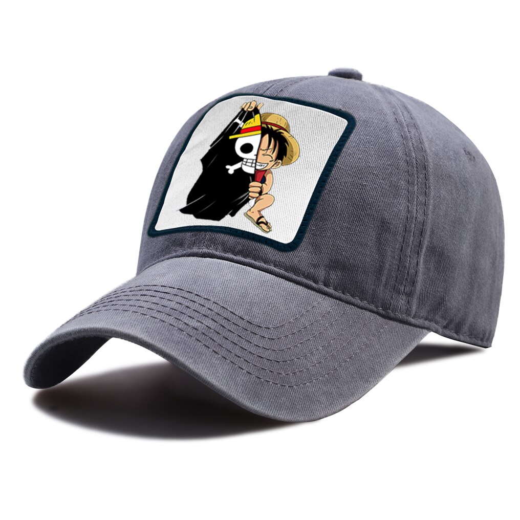 casquette one piece luffy drapeau grise