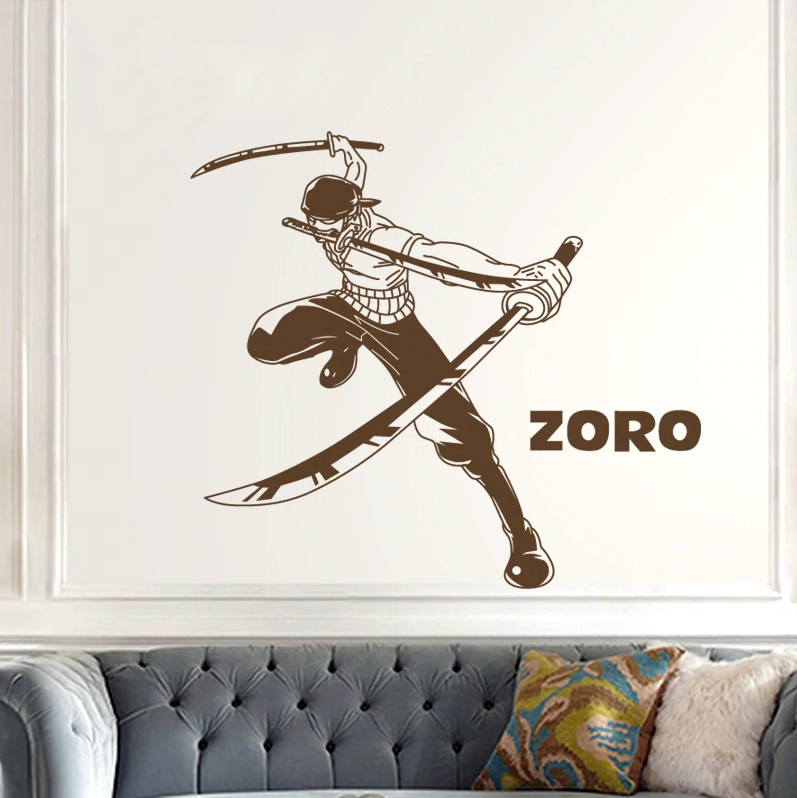 stickers mural zoro sabres 2 one piece 2
