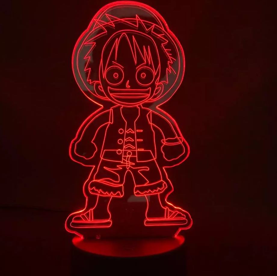 lampe 3d one piece monkey luffy kid 2 rouge