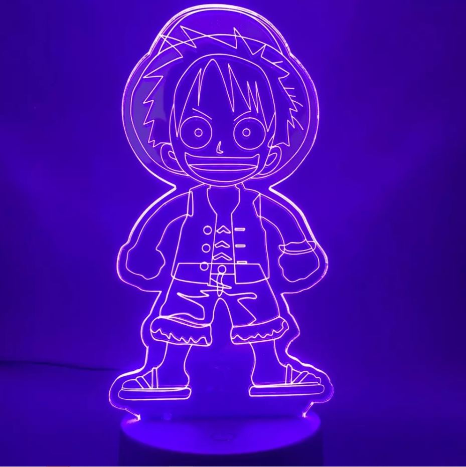 lampe 3d one piece monkey luffy kid 2 violet