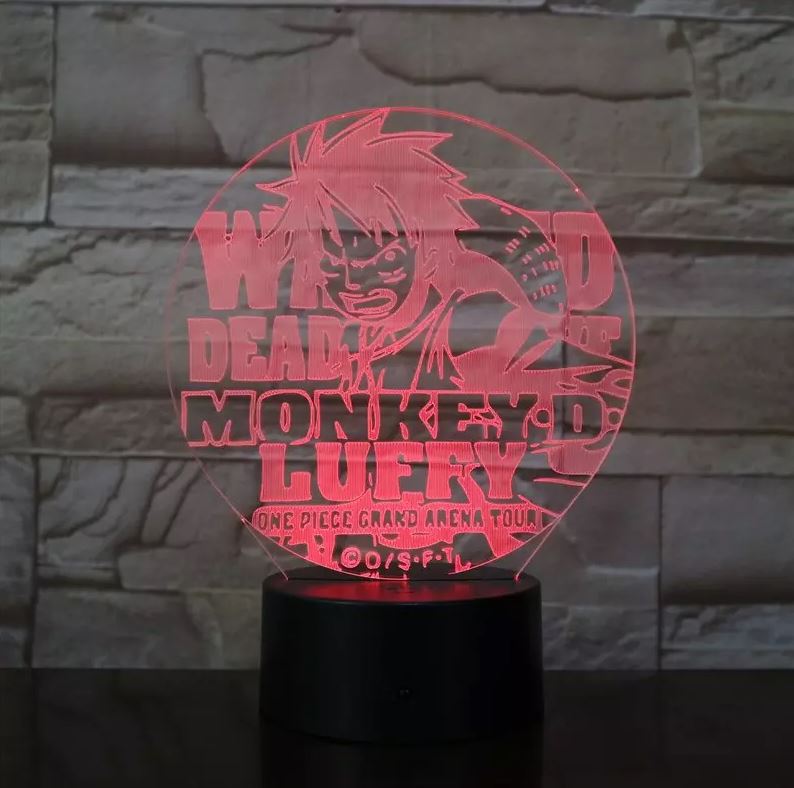 lampe 3d one piece luffy arena tour rouge