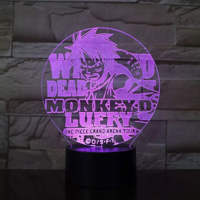 lampe 3d one piece luffy arena tour violet
