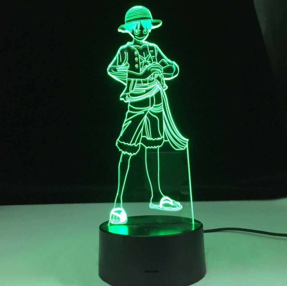 lampe 3d one piece monkey luffy 2 vert