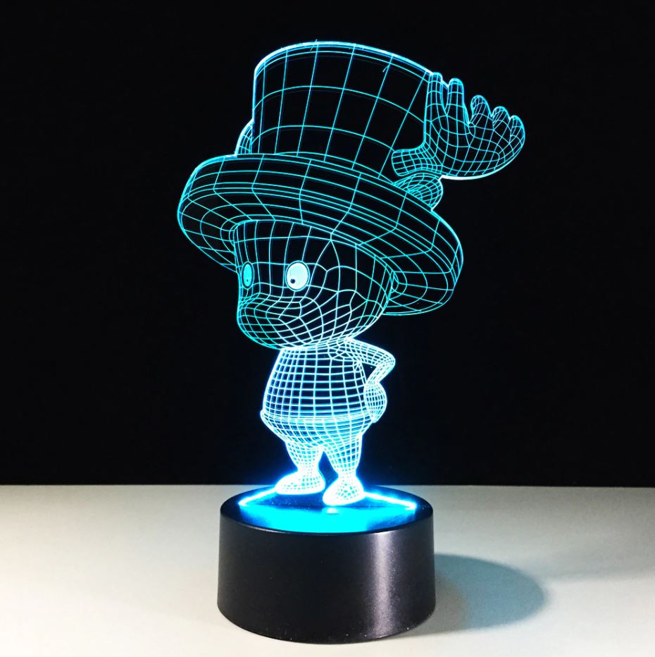 lampe 3d one piece tony chopper bleu