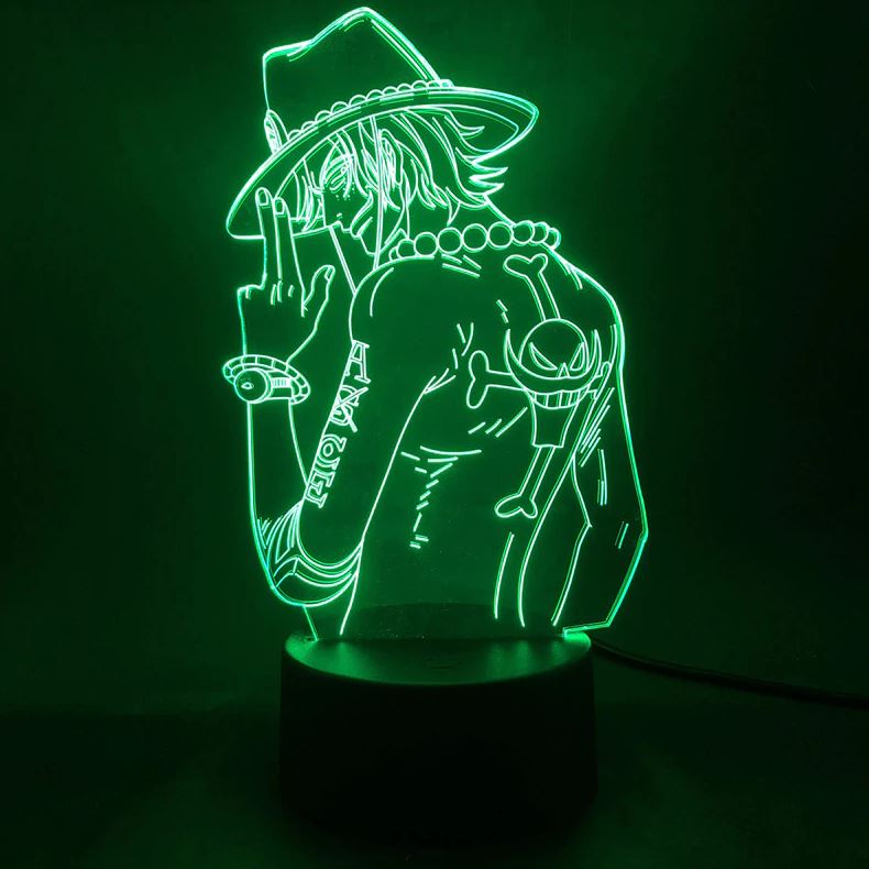 lampe 3d one piece portgas ace vert
