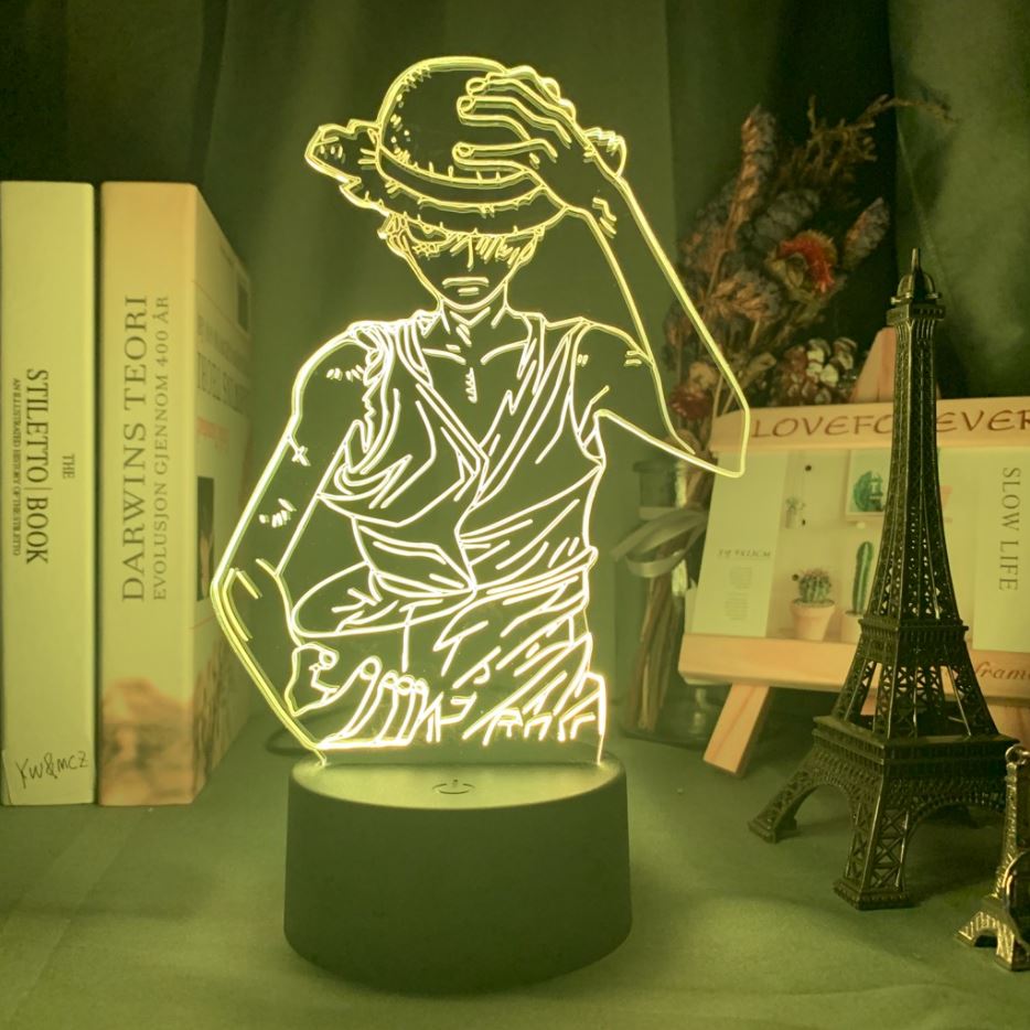 lampe 3d one piece luffy strawhat jaune