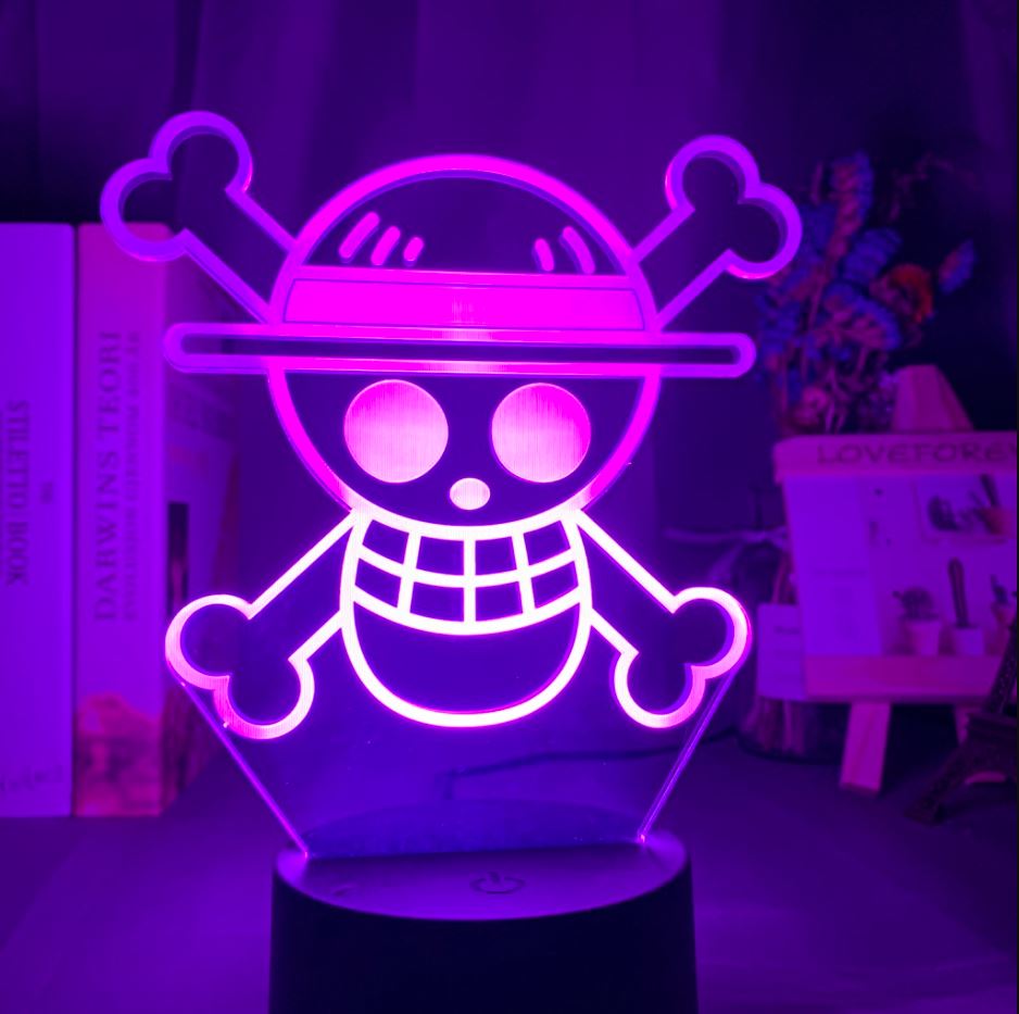 lampe 3d one piece logo violet