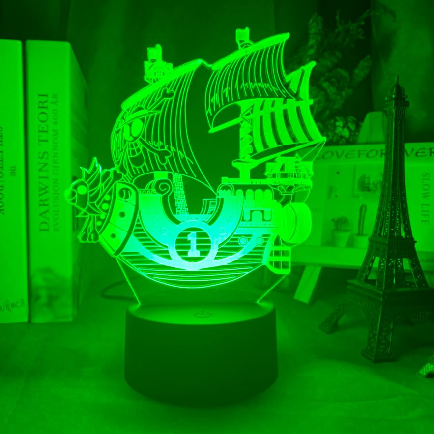 lampe 3d one piece thousand sunny vert