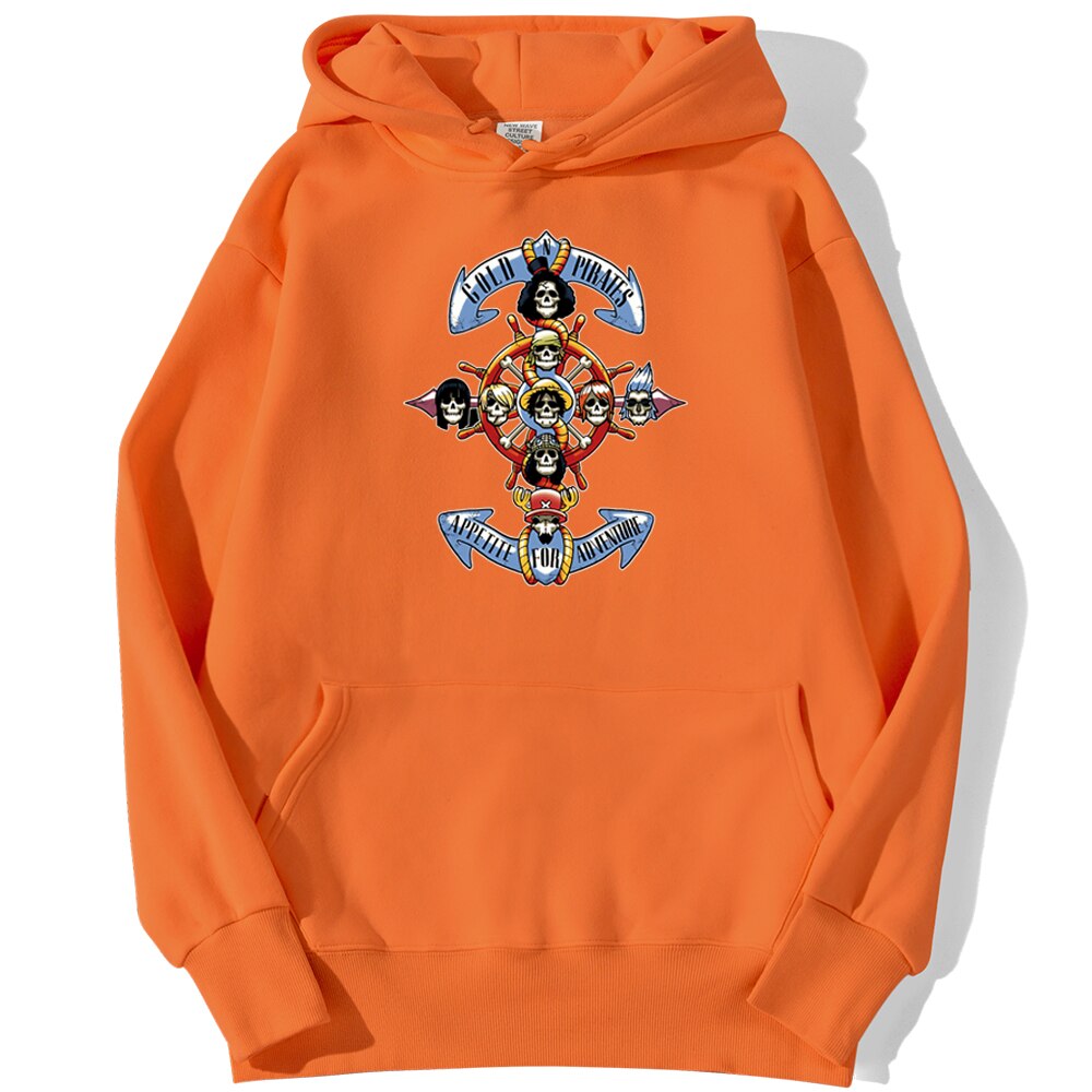 sweatshirt hoodie one piece gold pirates orange