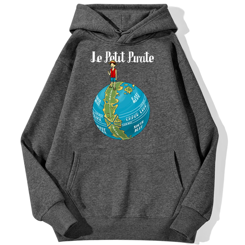 sweatshirt hoodie one piece petit pirate gris fonce