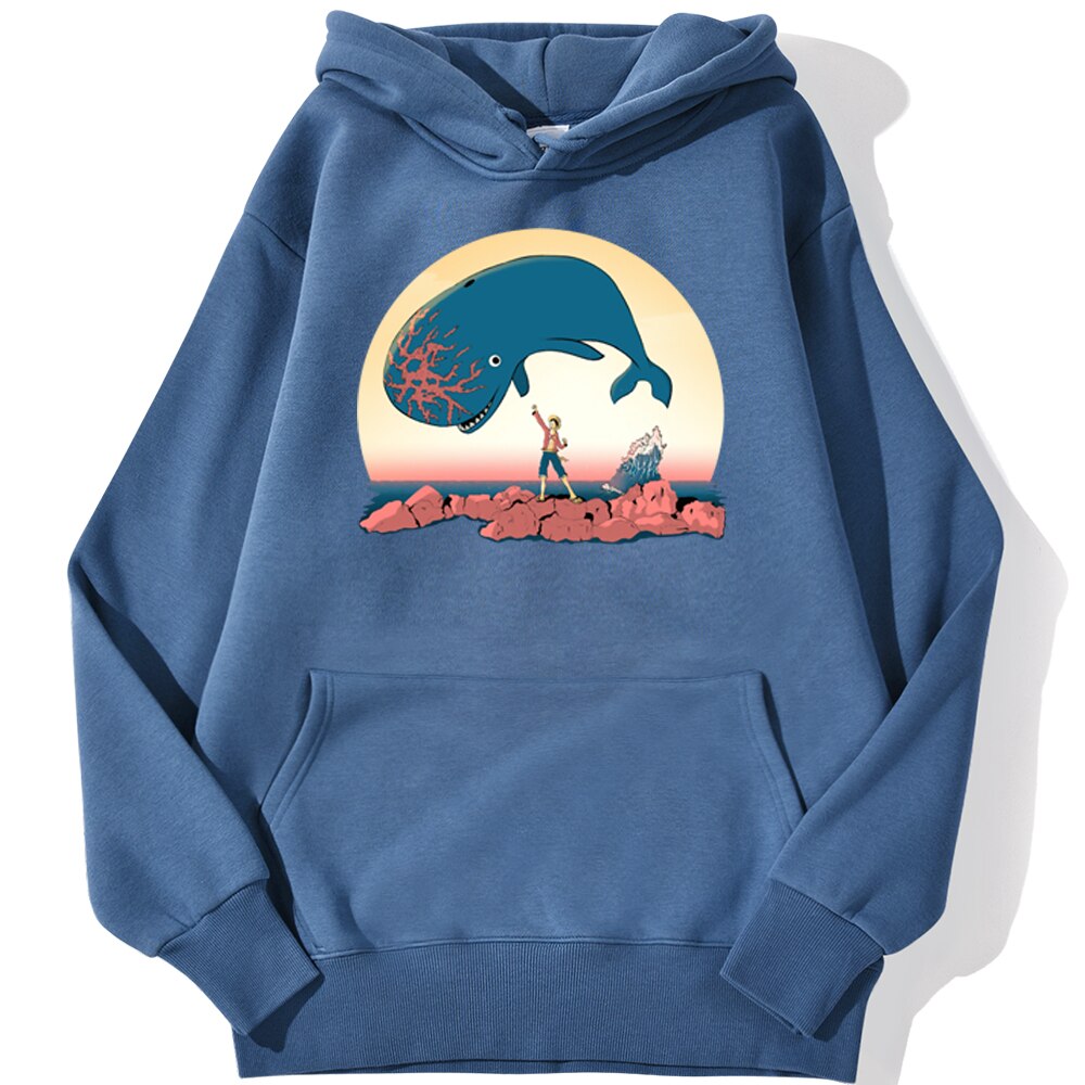 sweatshirt hoodie one piece laboon bleu azur