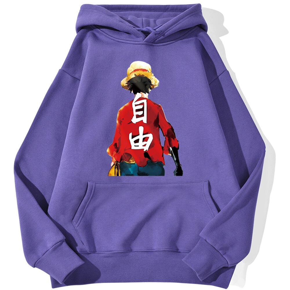 sweatshirt hoodie one piece luffy haki violet
