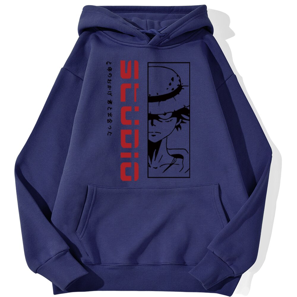 sweatshirt hoodie monkey luffy studio bleu marine