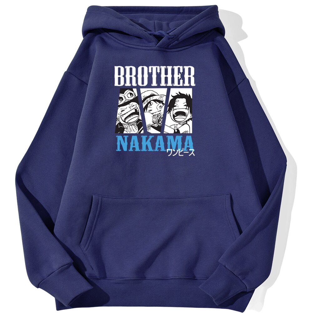 sweatshirt hoodie one piece brother nakama bleu marine