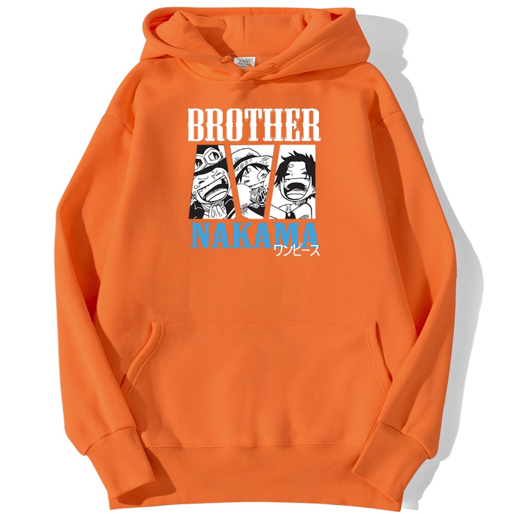 sweatshirt hoodie one piece brother nakama orange