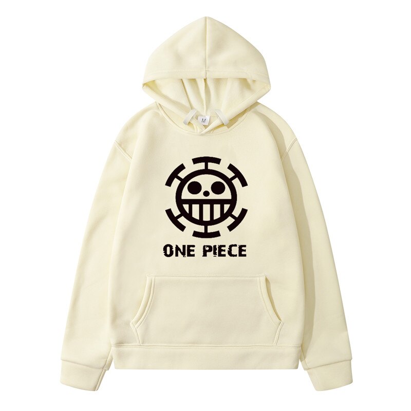 sweatshirt hoodie one piece traflagar law logo noir 9