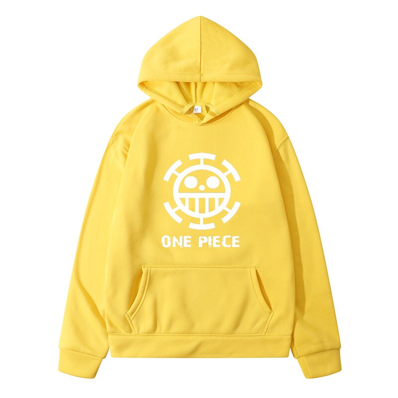 sweatshirt hoodie one piece law logo blanc 3