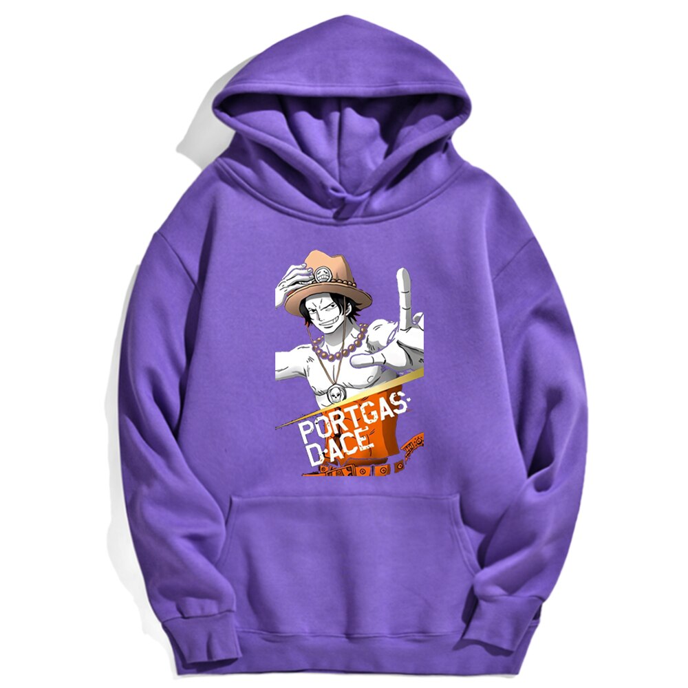 sweatshirt hoodie one piece portgas ace violet