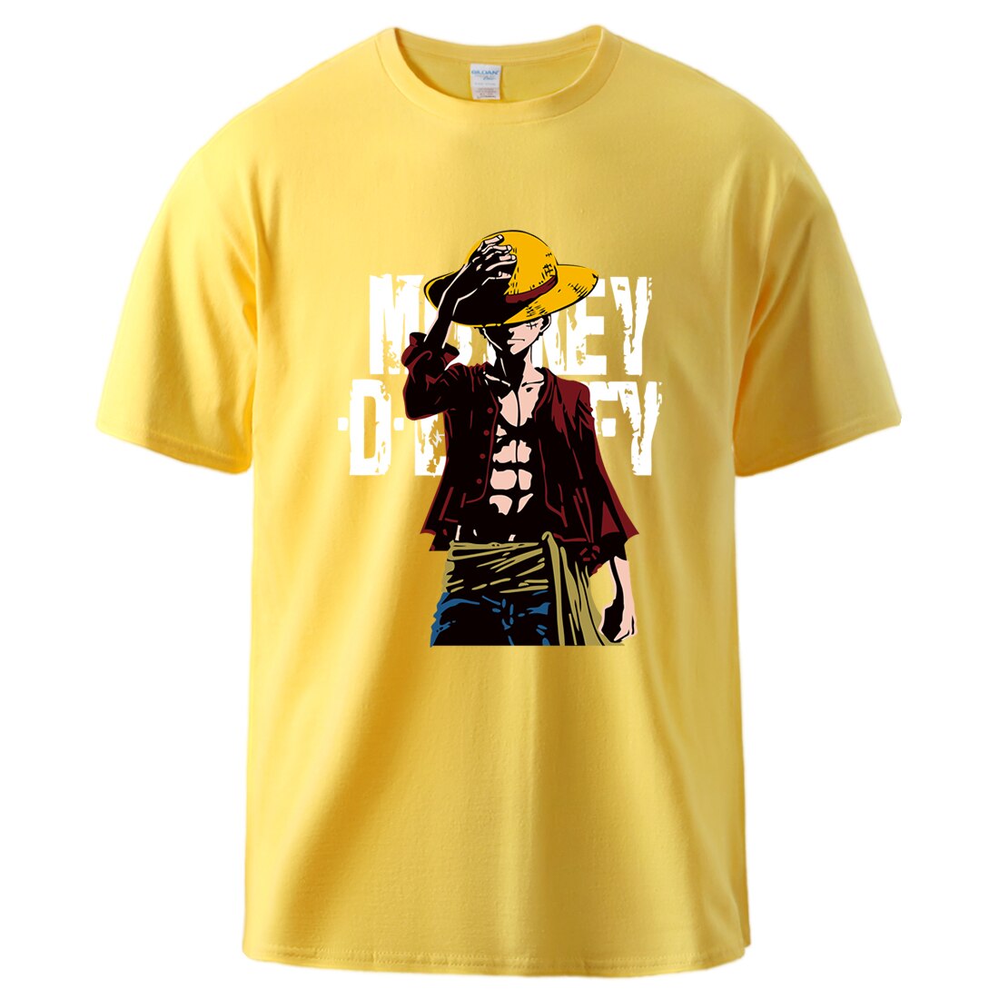 t shirt one piece monkey luffy jaune