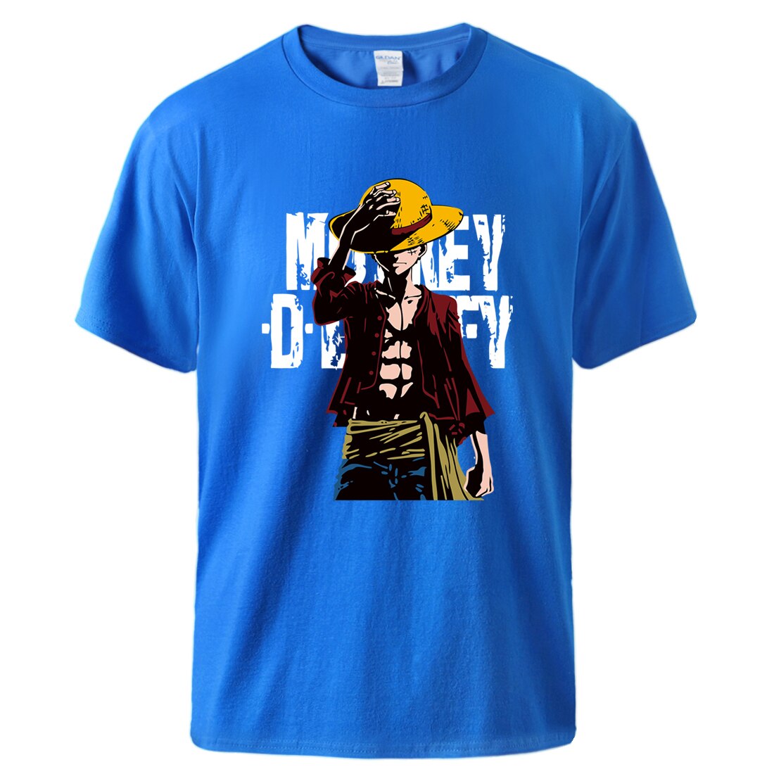 t shirt one piece monkey luffy bleu