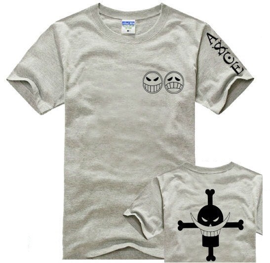 t shirt one piece ace barbe blanche gris