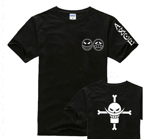 t shirt one piece ace barbe blanche noir