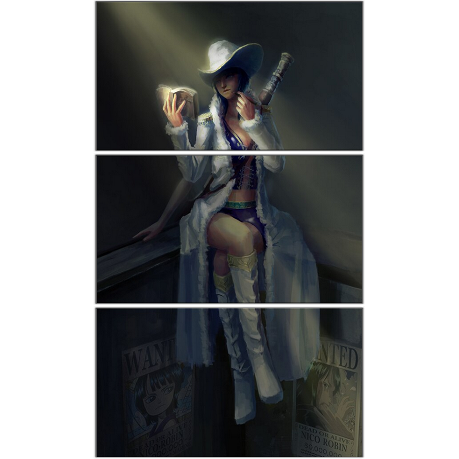 tableau toile one piece 3 parties nico robin beginning 3