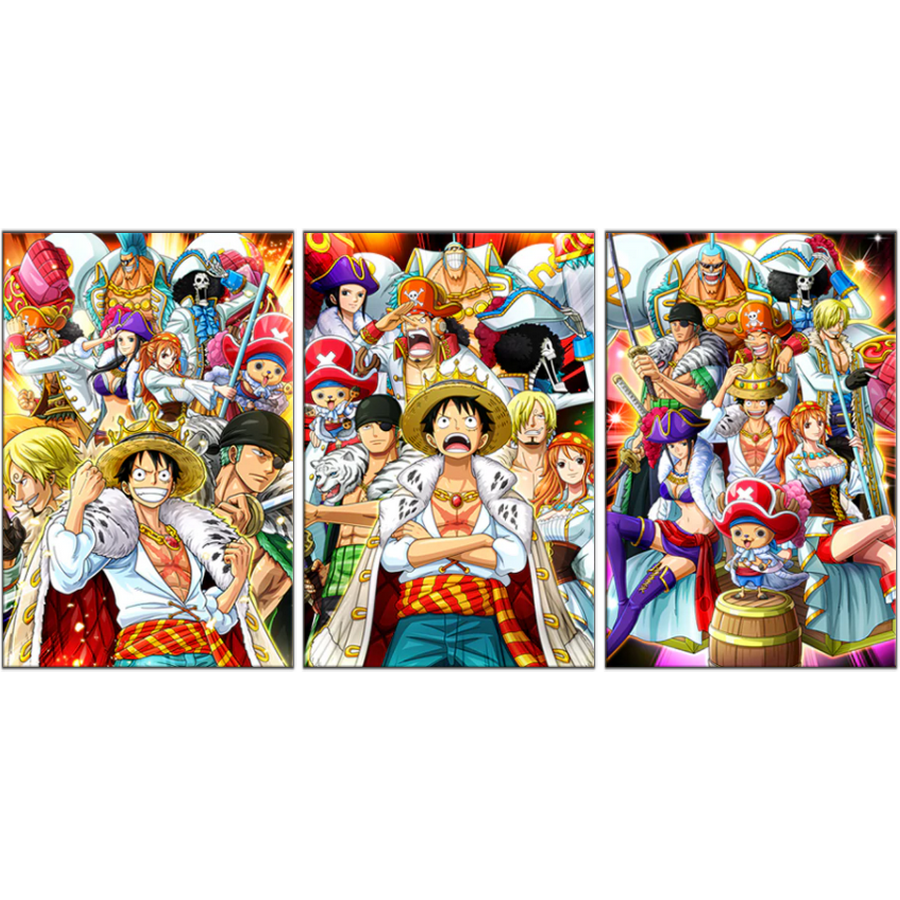 tableau toile one piece 3 parties roi pirates 3