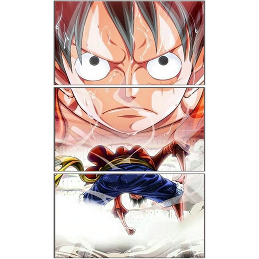 tableau toile one piece 3 parties luffy kings haki 3