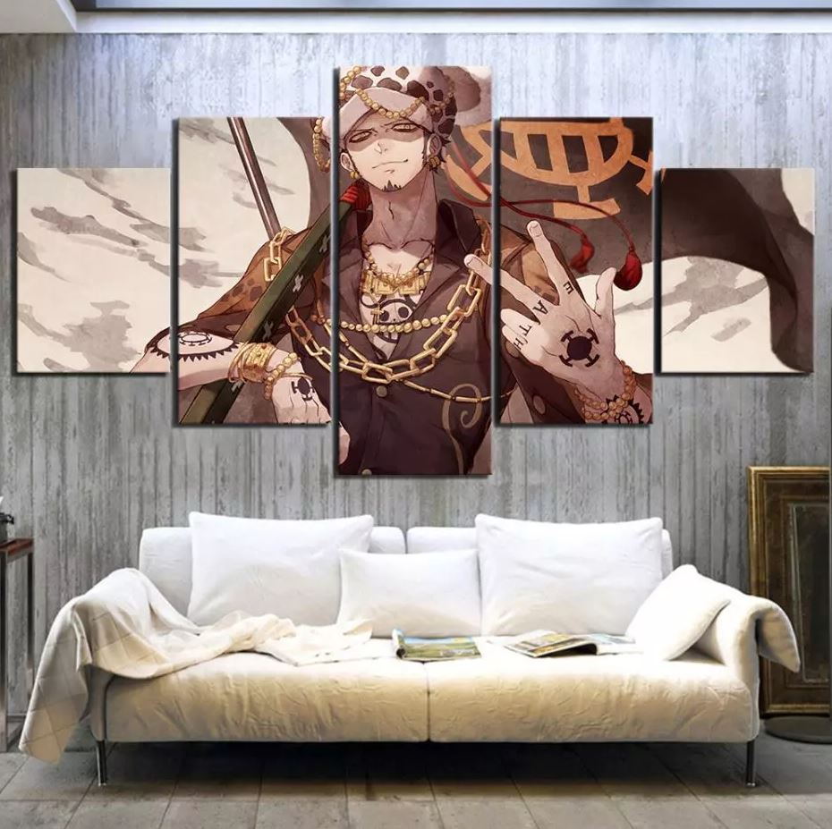 tableau toile one piece 5 parties traflagar law 1