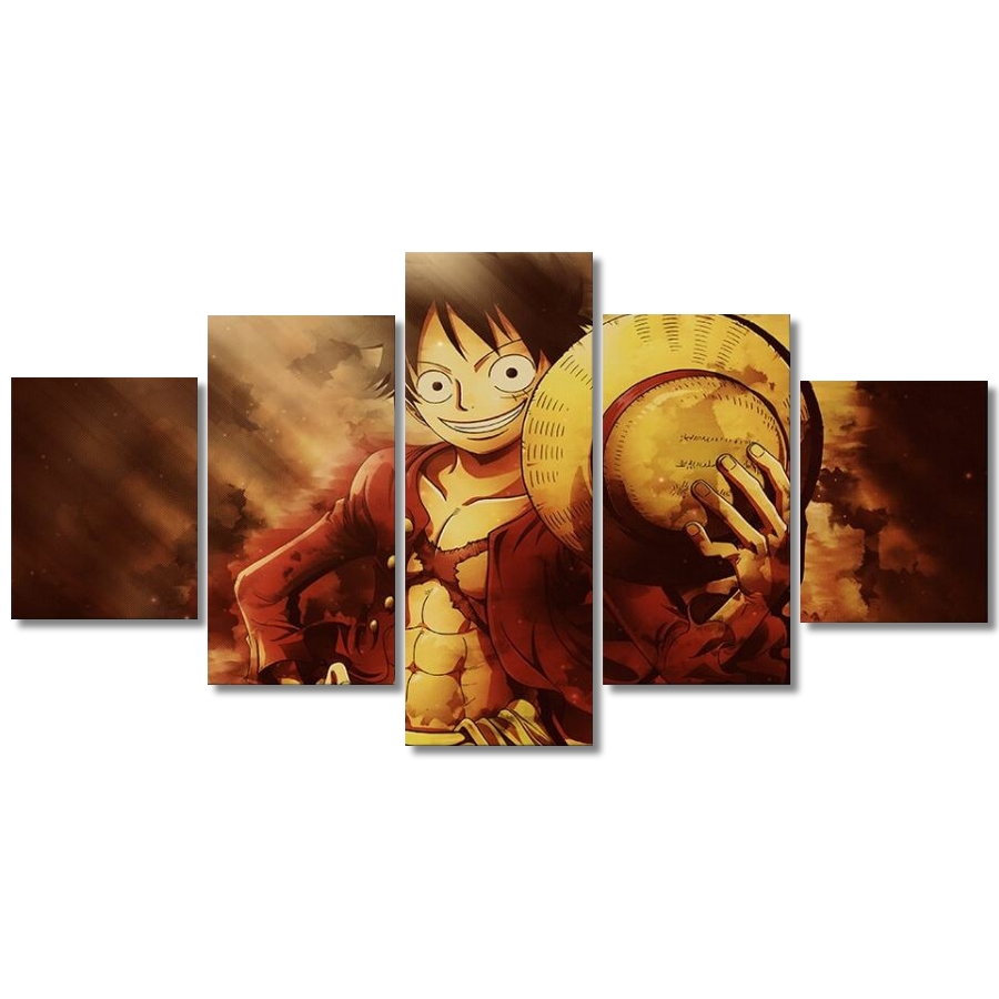 tableau toile one piece 5 parties monkey luffy strawhat 3