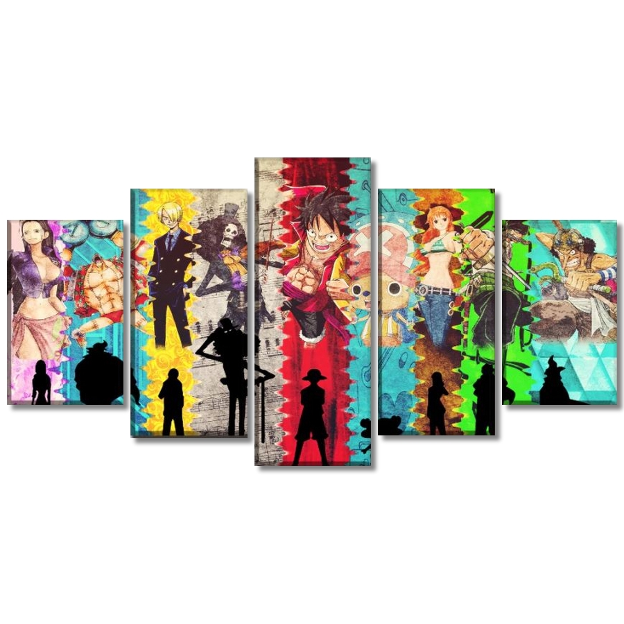 tableau toile one piece 5 parties mugiwara ombres 3