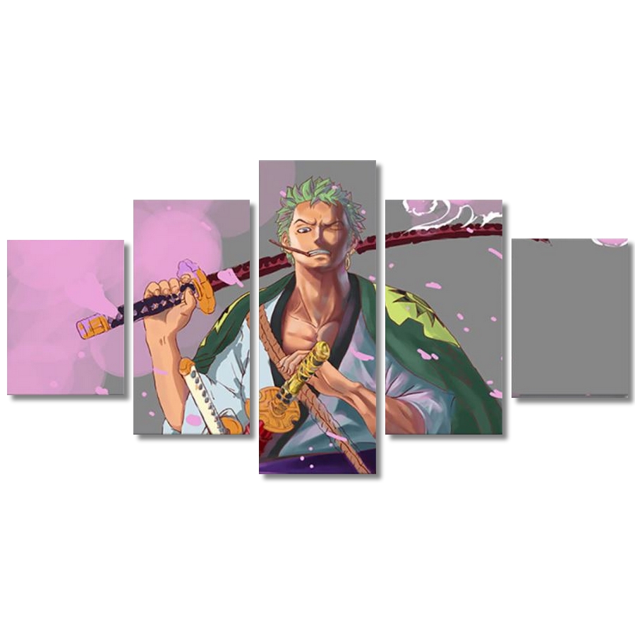 tableau toile one piece 5 parties roronoa zoro wano kuni 3