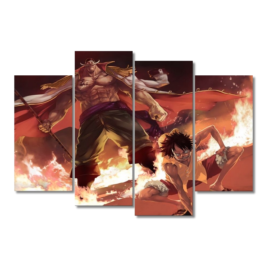 tableau toile one piece 4 parties luffy barbe blanche 3
