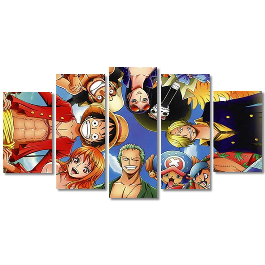 tableau toile one piece 5 parties mugiwara boutique 3