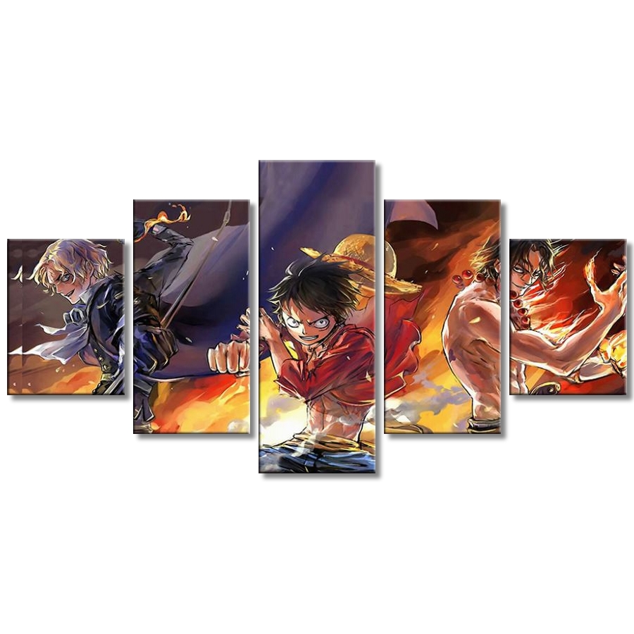 tableau toile one piece 5 parties luffy ace sabo 3