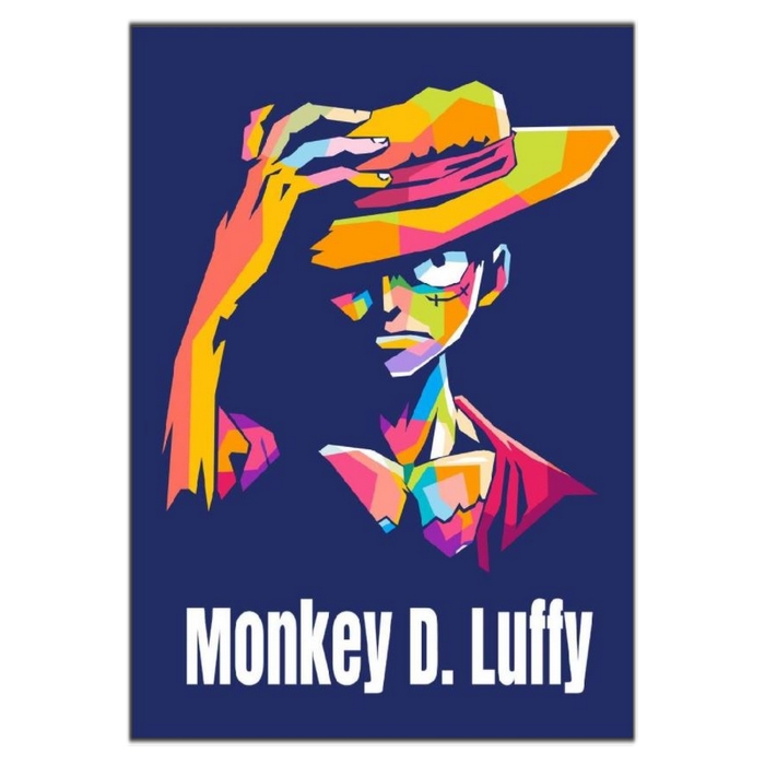 tableau toile one piece monkey luffy color blue 3