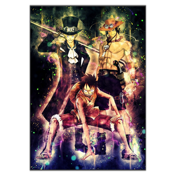 tableau toile one piece sparks freres luffy ace sabo 4