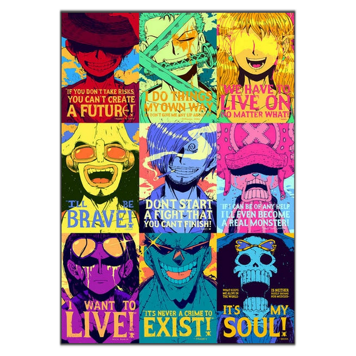 tableau toile one piece quote mugiwara 3