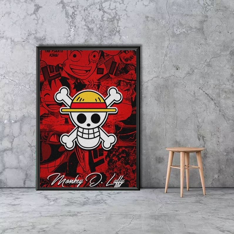 tableau toile one piece jolly roger monkey luffy 5