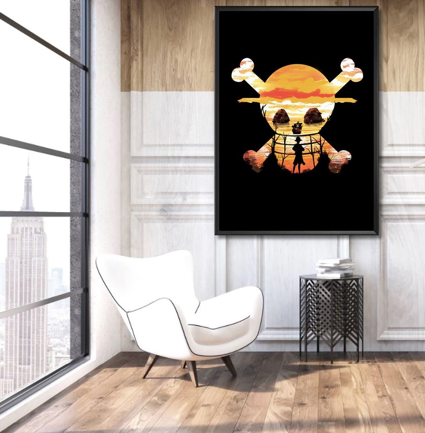 tableau toile one piece luffy spray paint 5