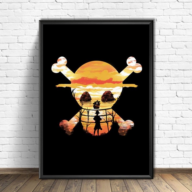 tableau toile one piece luffy spray paint 4
